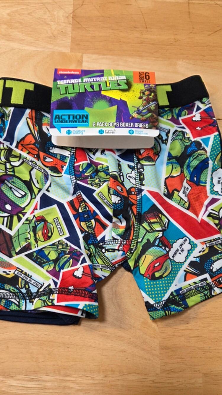 Teenage Mutant Ninja Turtles Boys 2 Pack Boxer Briefs Size 6 Small